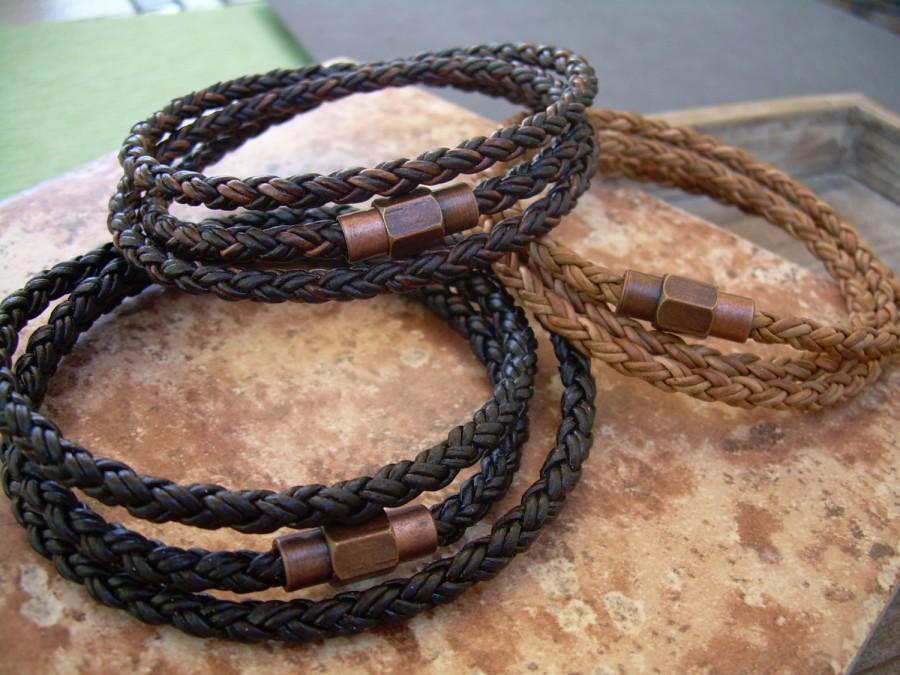 Mariage - Men's  Bracelets Leather Bracelets for Men Leather Bracelet Womens Bracelet Leather Leather Wrap Bracelet Magnetic Bracelet