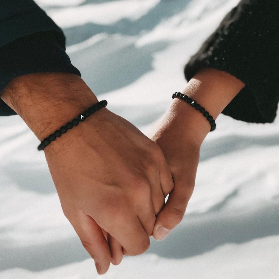 زفاف - Partner bracelets, personalized with your desired text bracelets for couples/love bracelets with pearls, custom jewelry for man woman