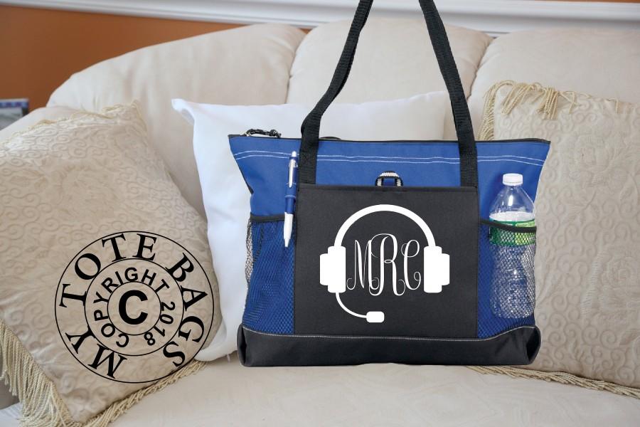 زفاف - Personalized Bag, Dispatcher Heart Bag personalized with monogram, Heavy tote bag, zippered, Heavy canvas, Carryall, 911 Dispatcher
