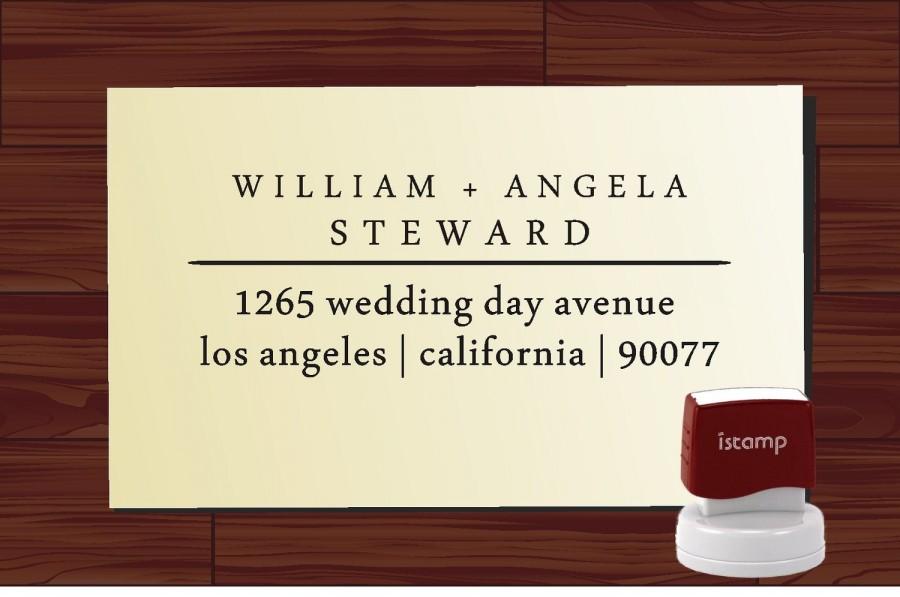 Wedding - Modern ADDRESS STAMP Self Inking / DIY Address Stamping / Personalized Mr and Mrs Name Address Stamp Self Ink or Wood Handle Stamp (1275)