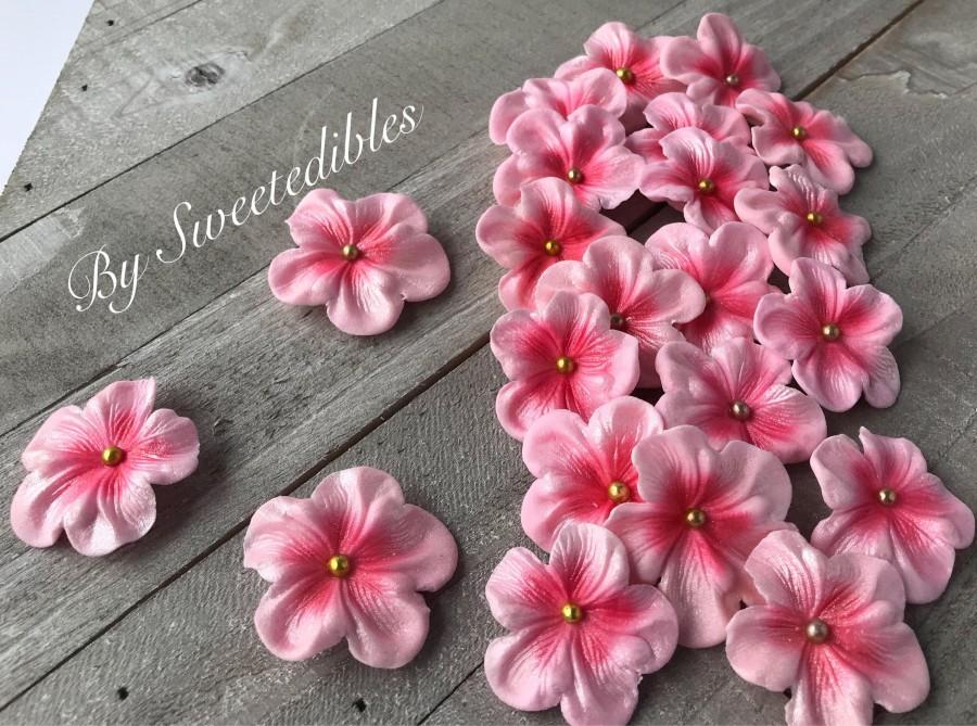 Mariage - Gumpaste Edilbe Cake Decorations Light Pink Gum Paste Blossoms 25 piece
