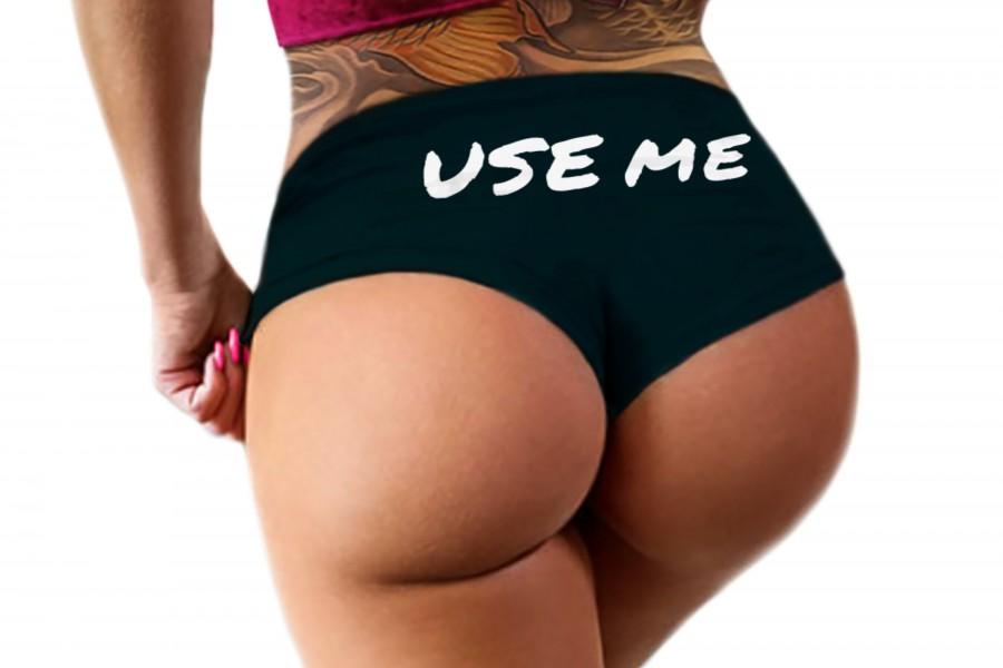 Wedding - Use Me Panties BDSM Sexy Slutty Collared Submissive Sissy Boy Short Funny Bachelorette Gift Booty Panty Womens Underwear