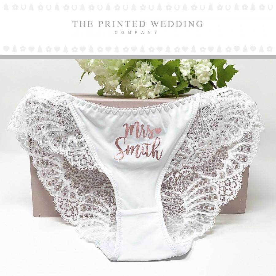 Hochzeit - Bridal Panties - Custom Bridal Panties - Personalized Wedding Underwear - Custom Bride Panties - Wedding Lingerie - Mrs Panties - Lace Brief