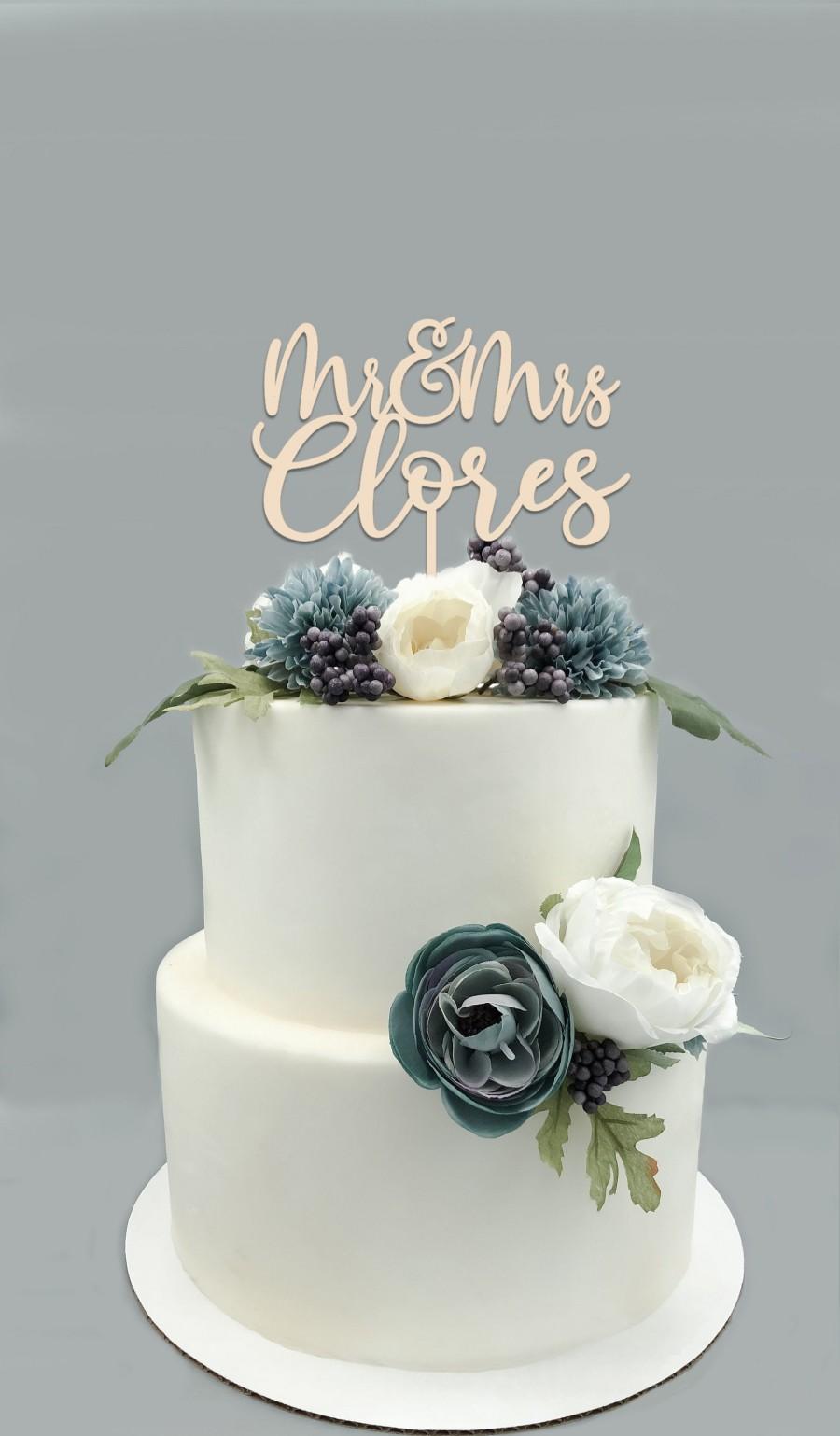 Details about   Mr & Mrs Wedding Cake Topper Personalized With Last Name Love Party Decoration 