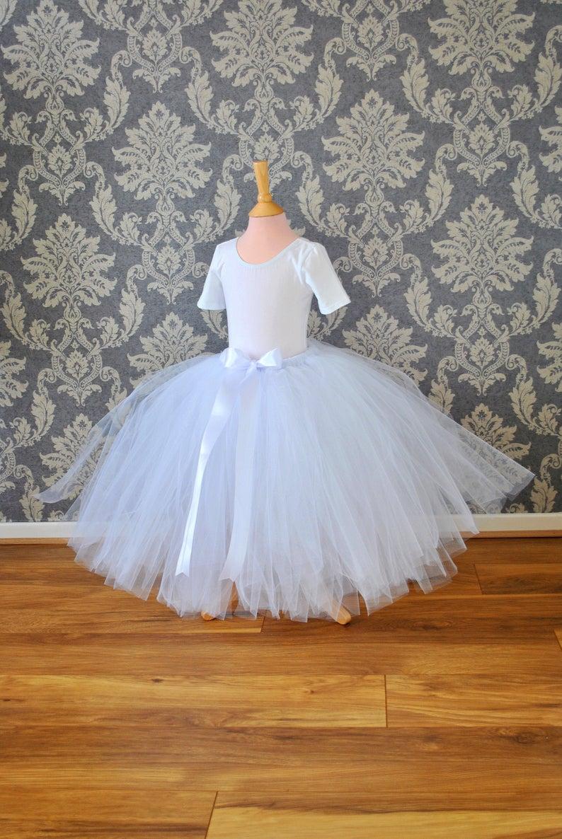 Hochzeit - White flower girl tutu skirt, flower girl dress, flower girl tutu, wedding tutu, bridesmaid tutu, adult tutu, white tutu, tulle skirt