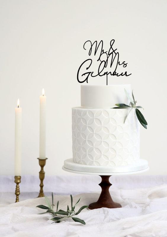 زفاف - Rustic Wedding Cake Topper, Mr and Mrs Sign Personalized Name Cake Topper