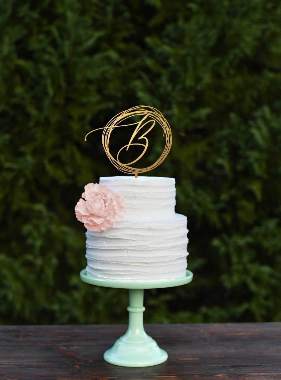 Свадьба - Gold Wedding Cake Topper - Custom Initial Cake Topper - Monogram Cake Topper - Mr and Mrs Cake Topper - Personalized Wedding Cake Topper