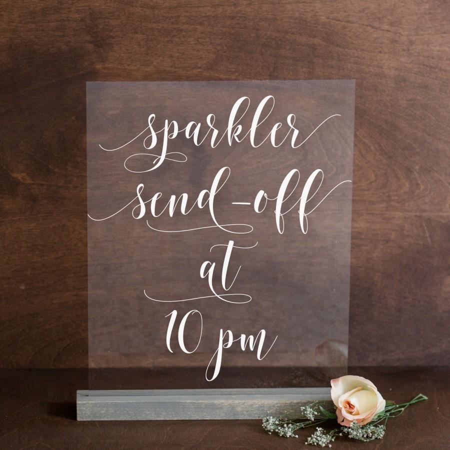 Wedding - Wedding Sparkler Send Off Sign, Acrylic Wedding Sign, Acrylic Wedding Calligraphy Sign, Sparkler Send Off Acrylic Sign, Wedding Sparklers