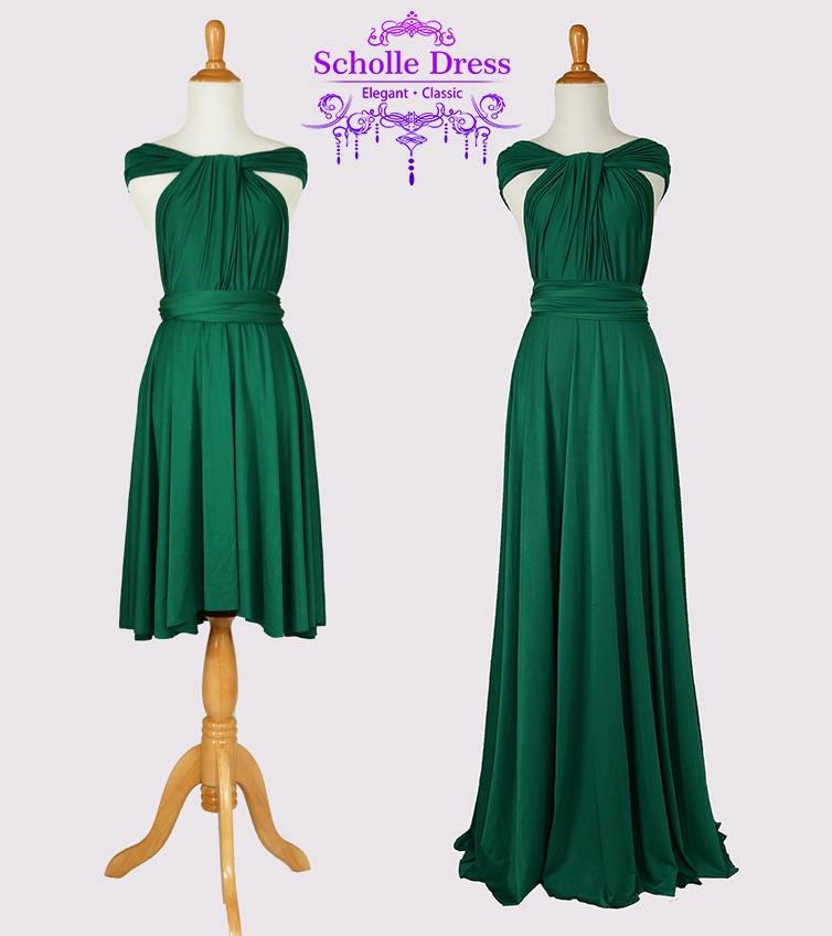 Wedding - Bridesmaid Dress Emerald Green Infinity Dress Convertible Formal,wrap dress ,party dress Evening dress C49#B49#