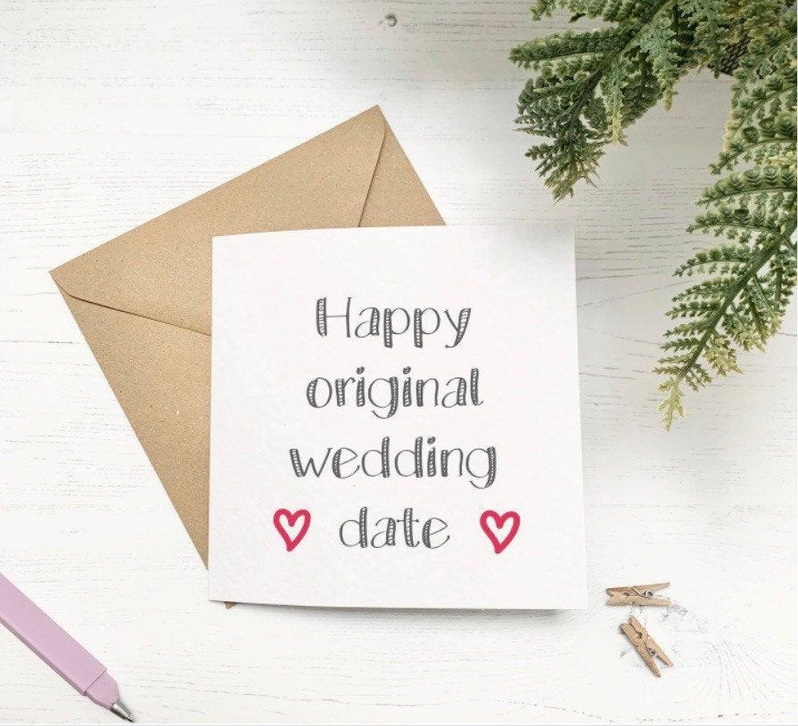 زفاف - Happy original wedding day, would be wedding day card, wedding cards, card for husband to be, wife to be, lockdown 2020 postponed wedding