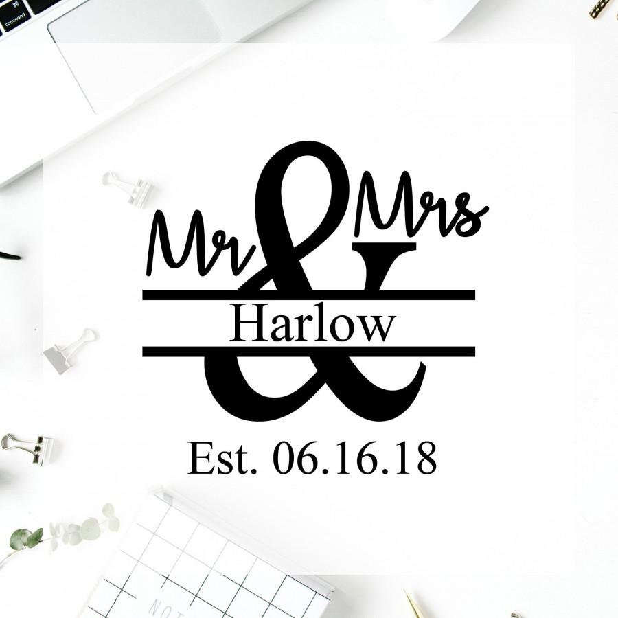 زفاف - Mr and Mrs Monogram Decal, Mr and Mrs Vinyl Decal, Custom Wedding Decal, Vinyl Decal, Personalized Wedding Decal, Rustic Wedding Decals