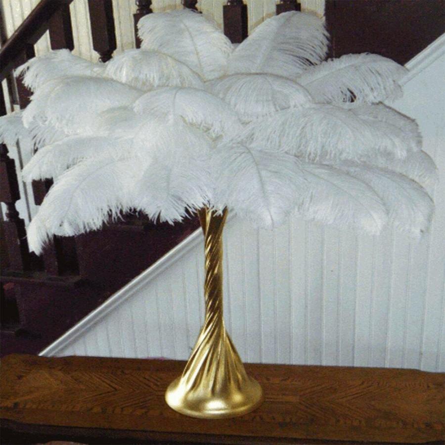 زفاف - 20 50 100 pcs White Natural Ostrich Feathers 12-14" Wholesale Wedding Party Centerpiece Home Decor