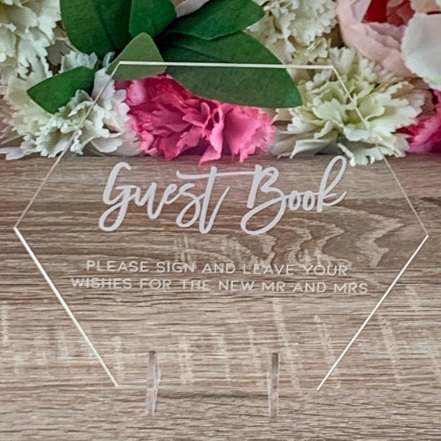 Hochzeit - Acrylic Wedding Guest Book Sign, Guestbook Plaque, Acrylic Wedding Sign, Guest book sign