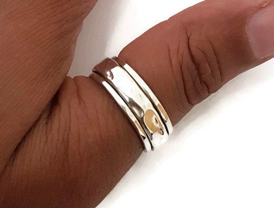 زفاف - Spinner Ring,  Silver Spinning Ring, Chunky Silver Thumb Ring, Silver Rings for Men, Unisex Silver Ring, Wide Thumb Ring, Mistry Gems, SP30H