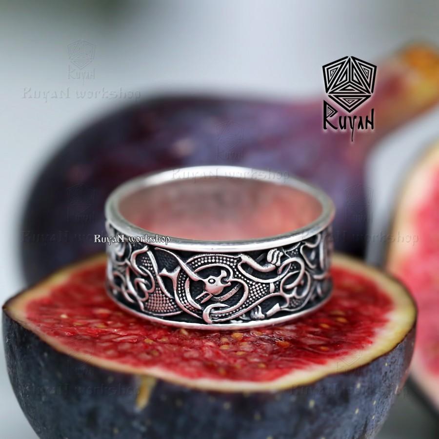 Wedding - Viking Wolves ring. Wolf Ring.  Celtic Dogs ring. Viking wedding ring