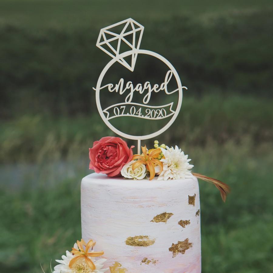 زفاف - Engaged cake topper, Engagement cake topper, Engagement party decorations and decor
