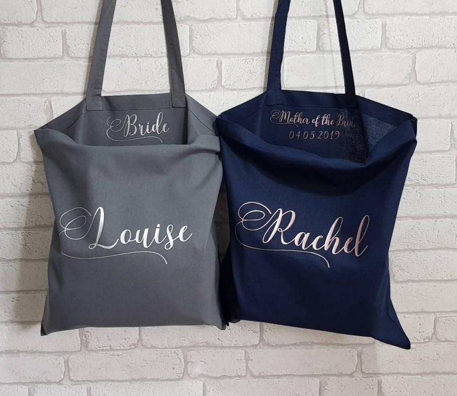 Hochzeit - Personalised Wedding Bags~Wedding Role Tote Bags~Bridesmaid Gift~Present for Bride~Hen Party Gifts~Cotton Canvas Eco-friendly Shopping Bag