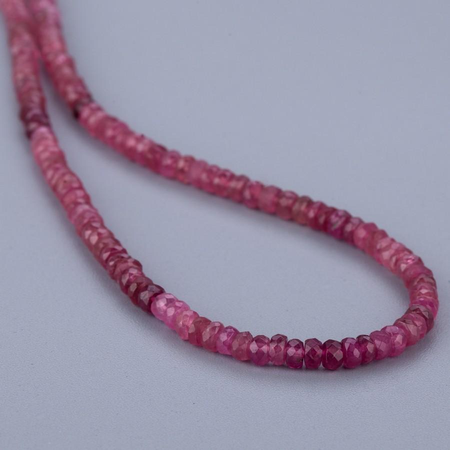Wedding - Pink Tourmaline Faceted Rondelle Necklace Pink Necklace October Birthstone Gift For Her Birthday Gift