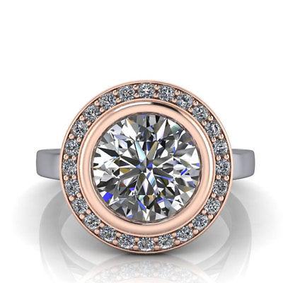 زفاف - Affordable 1.5ct Rose Gold Moissanite Ring 