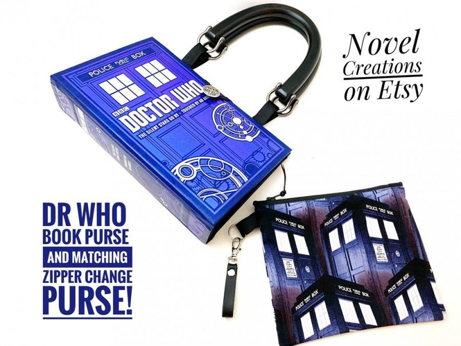 زفاف - Doctor Who Book Purse - Police Call Box Book Clutch - Tardis Book Cover Handbag - Whovian Gift - 13th Doctor - Female Doctor Who