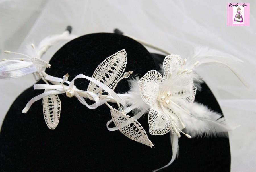 Свадьба - Wedding Tiara Bridal lace wedding bridal crown jewel Bridal hair bride Tiara Wedding 
