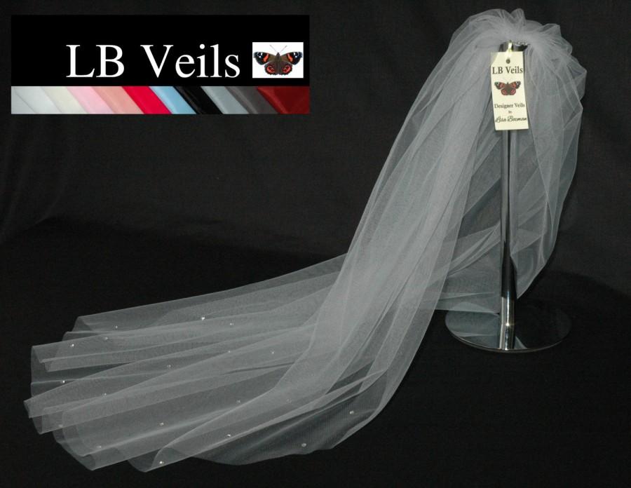 زفاف - Grey Veil, Crystal, Diamante, Gray, Silver, Wedding Bridal, Short, Length, Elbow, Fingertip, Floor, Sparkle, Cathedral, LB Veils 158 UK