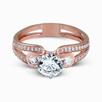 Hochzeit - 1.75 Ct Round White Moissanite Split Shank Wedding Ring 925 Sterling Silver - Buy Best Quality Moissanite in India
