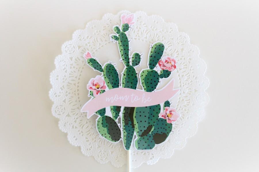 Wedding - Cactus Cake Topper. Cactus Theme. Cactus Party. Baby Shower. Mama to be. Bridal Shower. First Birthday. Custom Cake Topper. New Baby. Green