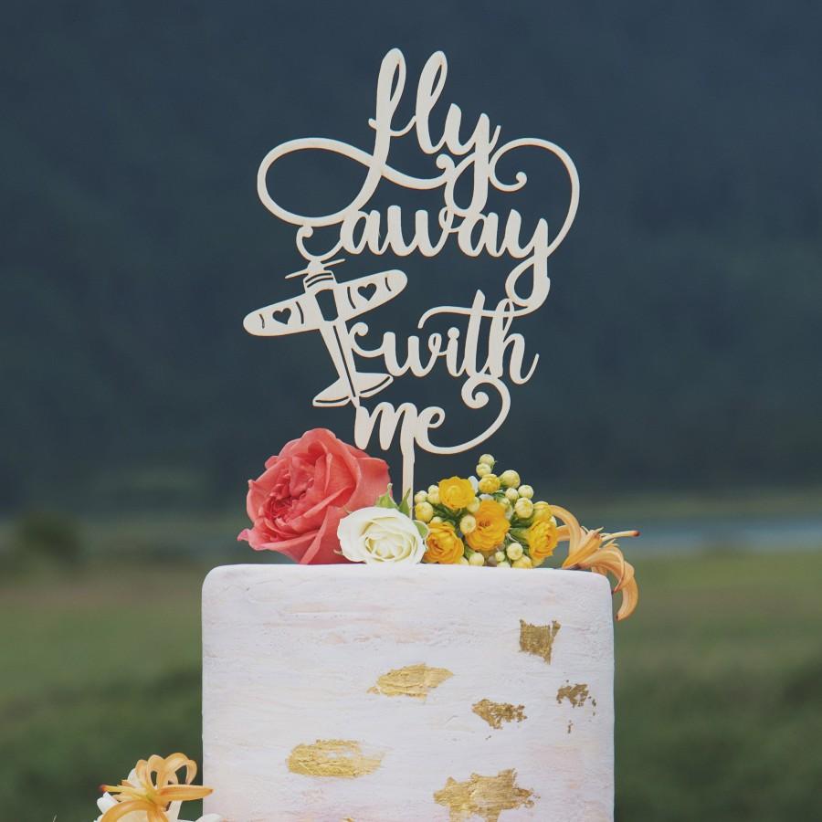 Wedding - Airplane Travel cake topper, Fly away with me, Travel wedding cake topper, Wedding Decor, Travel wedding theme decor