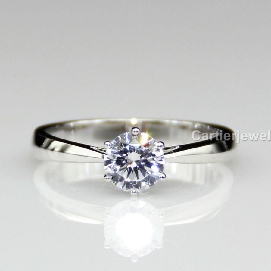 Mariage - Best 1ct Tapered Sterling Silver Moissanite Wedding Ring