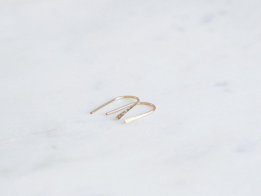 Wedding - U Earrings 14k Gold Filled and Sterling Silver · Small Arc, U Geometric Earrings · Gift for Her