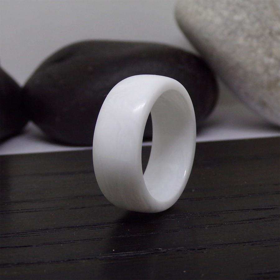 Hochzeit - Pearl white ring, Size 3 - 13 US