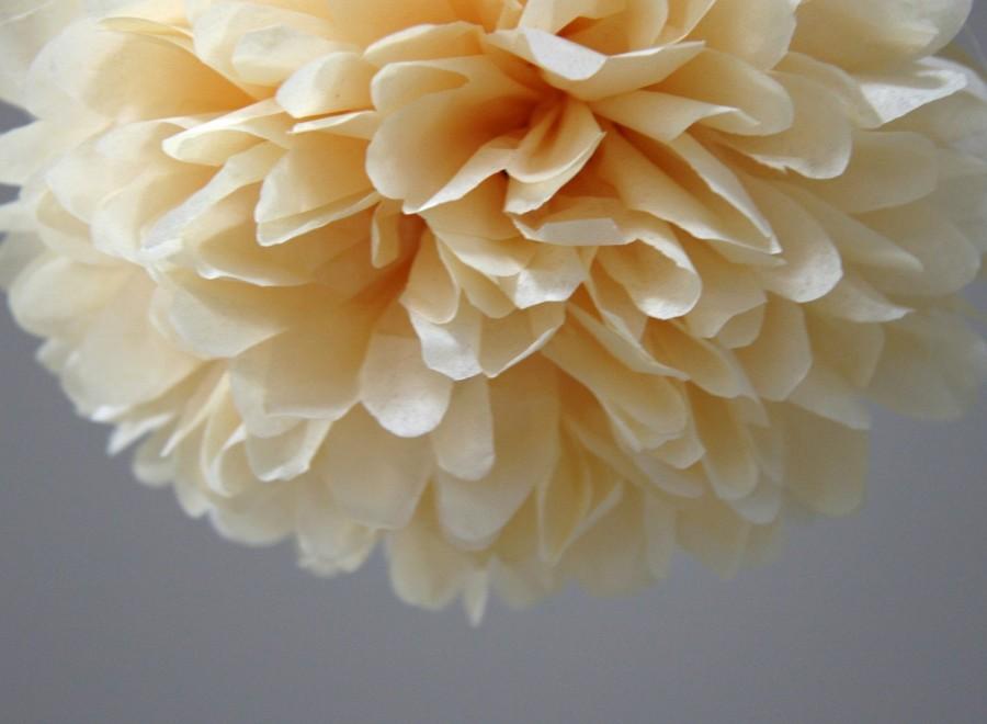 Wedding - Butterscotch Tissue Paper Pom Poms- Wedding, Birthday, Nursery Decor, Party Decorations