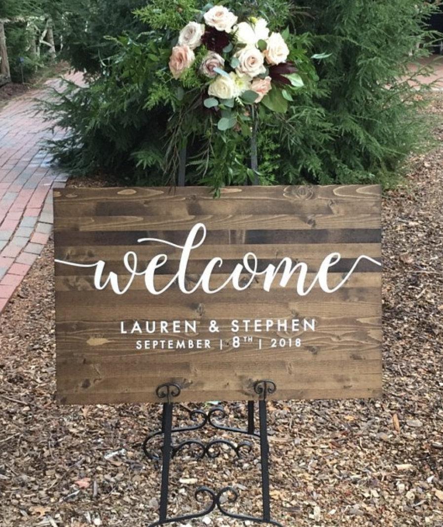 Wedding - Wedding Welcome Sign - Rustic Wood Wedding Sign - Elizabeth Collection