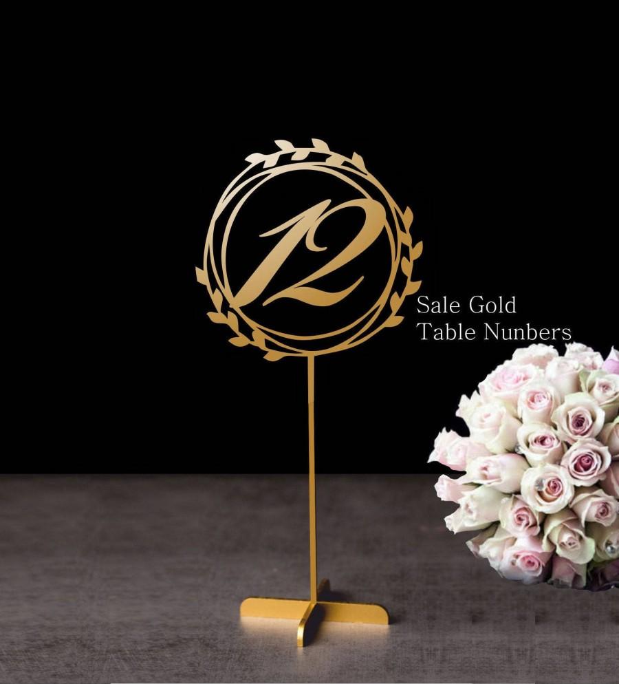 Mariage - Table numbers -Wedding Table Numbers-  Elegant Gold table numbers - Freestanding numbers for wedding- Table numbers-Wedding Decor