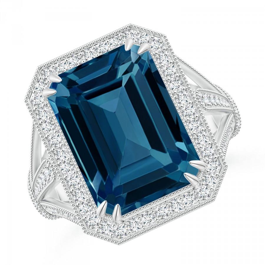 زفاف - Exquisite London Blue Topaz Ring for Her, 925 Sterling Silver Ring, November Birthstone, Anniversary Ring, Birthday Gift