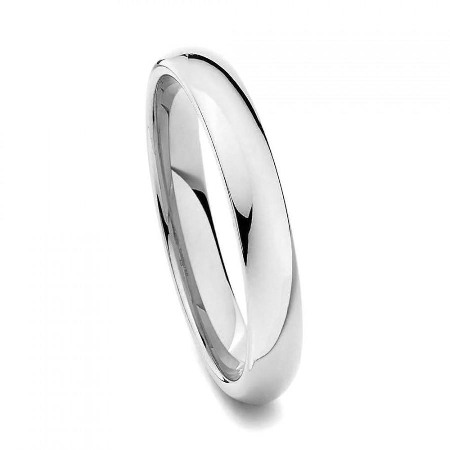 Hochzeit - Stainless Steel Wedding Ring, Thin Silver Wedding Band, Men's Ring, Women's Ring, 4mm Stainless Steel Ring, Engagement Anniversary Ring