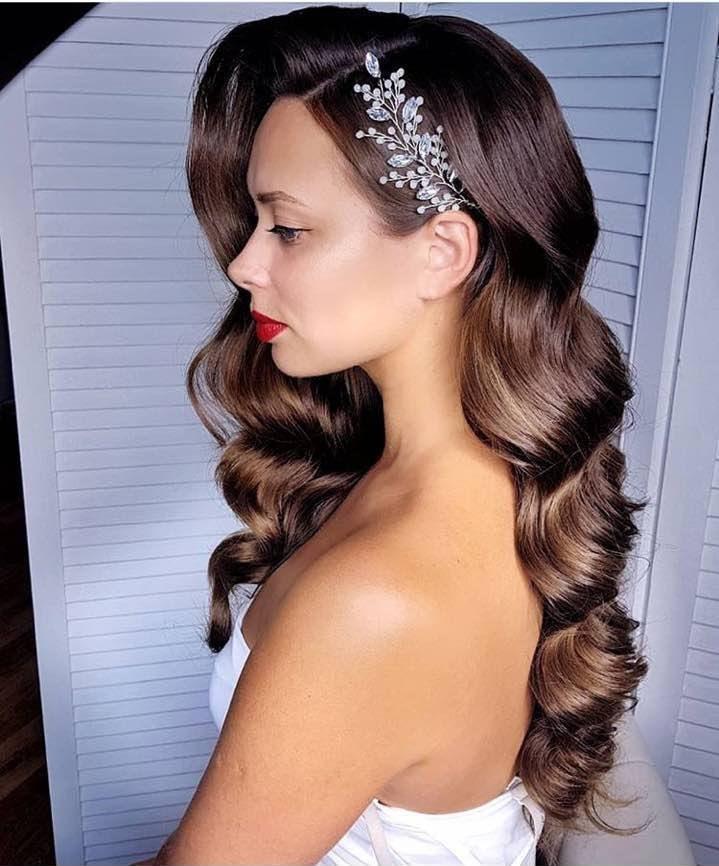زفاف - Silver crystal bridal hair piece, Rhinestone hair piece, bridal accessories, Rose gold headpiece, Crystal hair clip, Gold Wedding hair vine