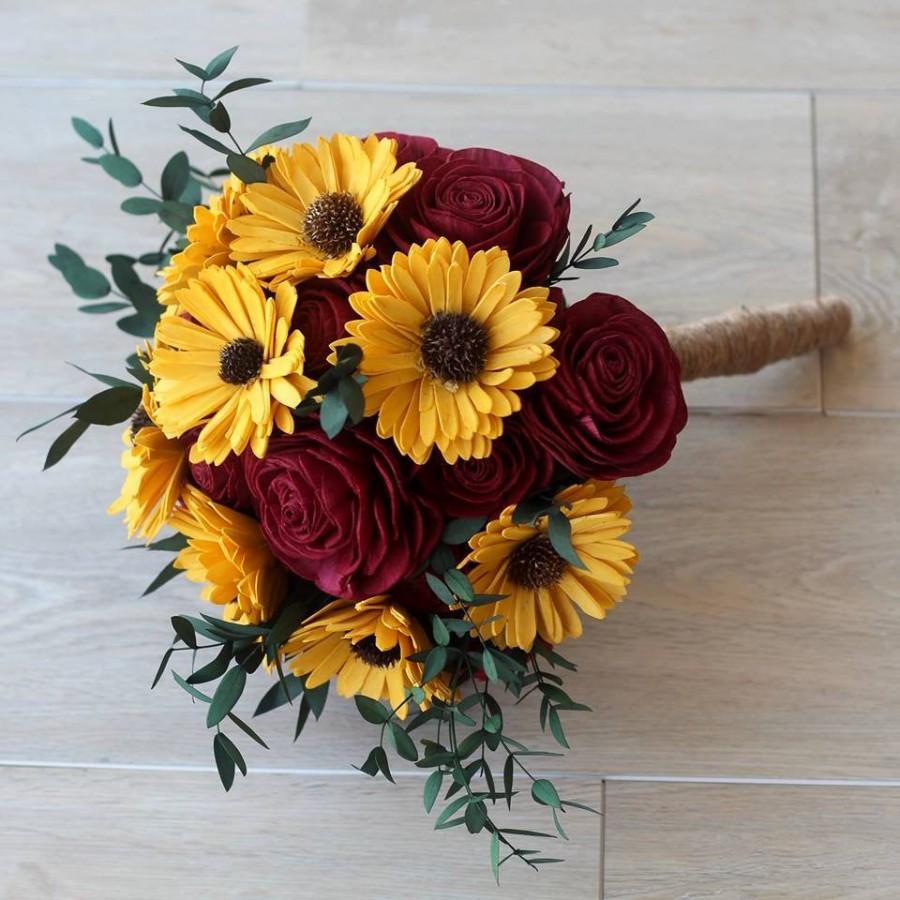 Mariage - Sola Wood Flower Bouquet - Sunflower & Rose Wood Flower Bouquet - Wood Flower - Wood Flowers Bouquet