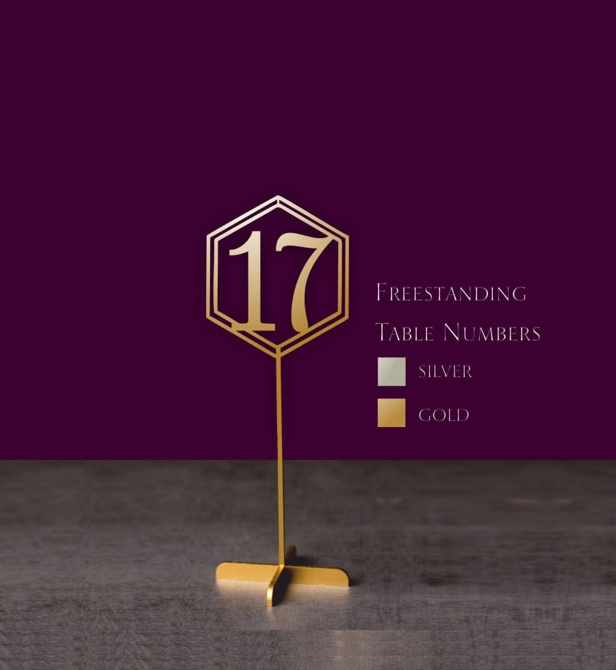 Wedding - Table Numbers.Wedding Table Numbers. Hexagon table numbers.Gold table numbers - Please Send your phone number in the "NOTE to the seller"