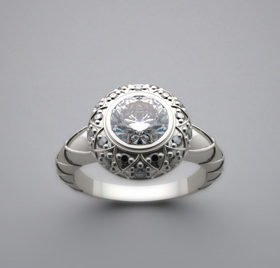 زفاف - Artistic Engagement Ring Setting Open Gold Ribbon Details With Diamond Accents Made In The USA
