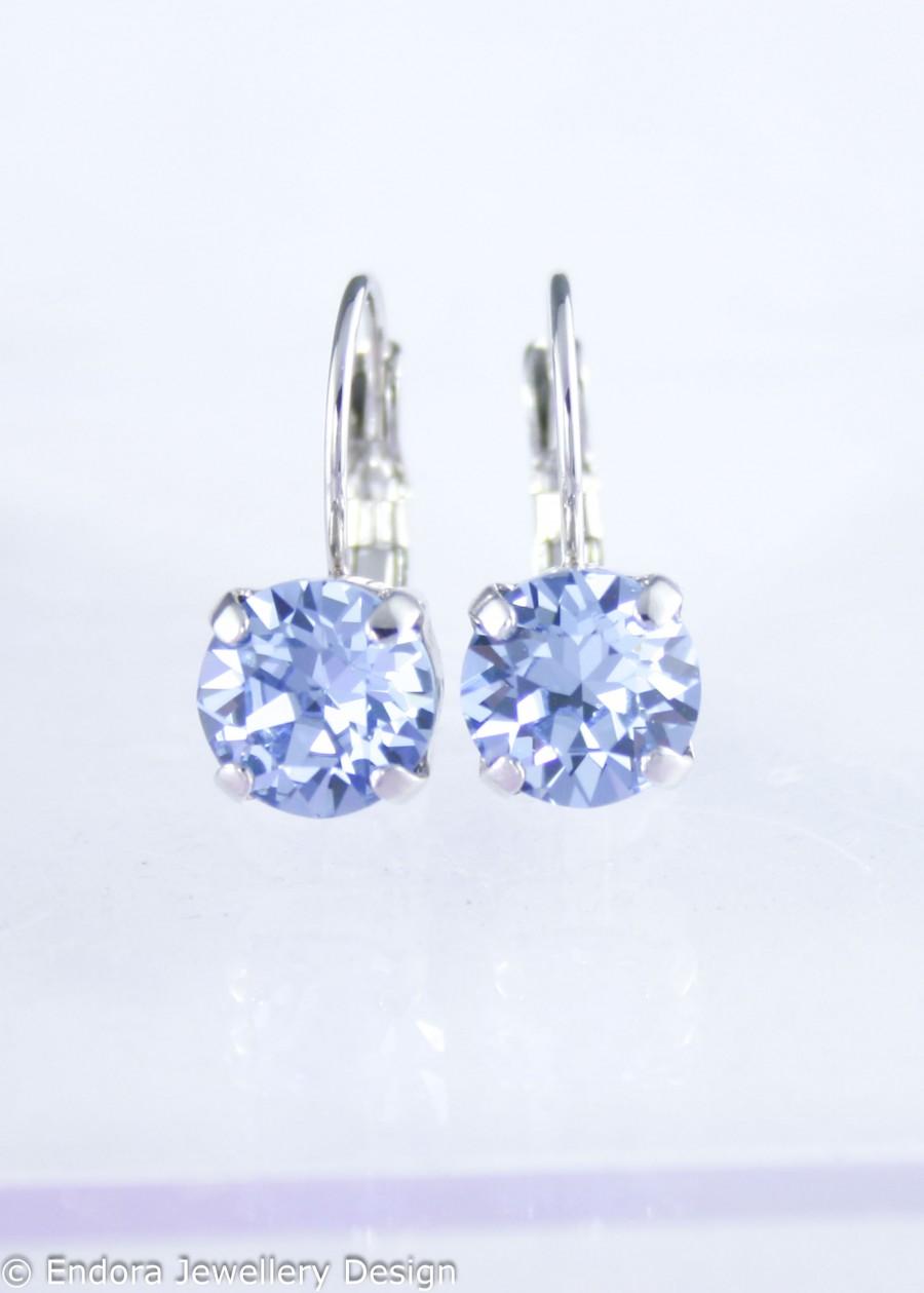 زفاف - Periwinkle blue earrings