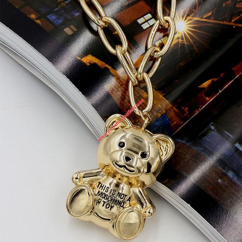 زفاف - Moschino Teddy Bear Chain Necklace Gold