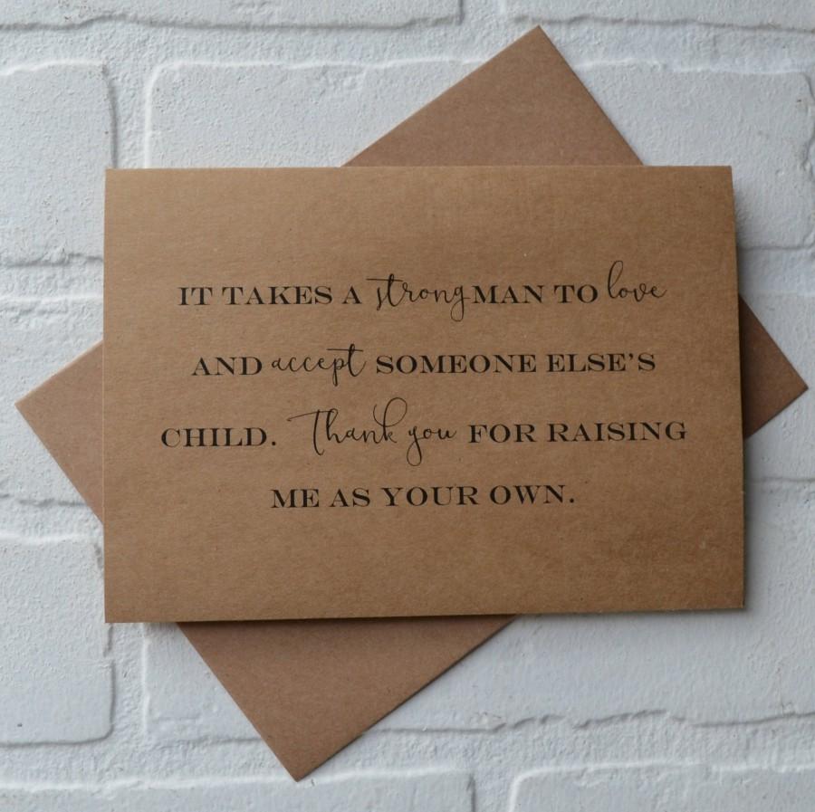 Mariage - It takes a strong man to accept step father will you WALK me down the aisle kraft step father card step dad card give me away cards