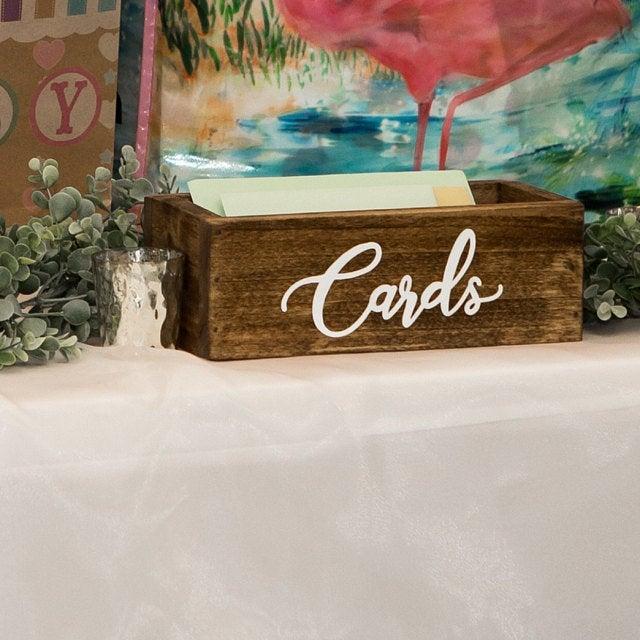 Wedding - Rustic wooden card box, wood card holder, baby or bridal shower decor, engagement party decoration, wedding reception gift table box, party