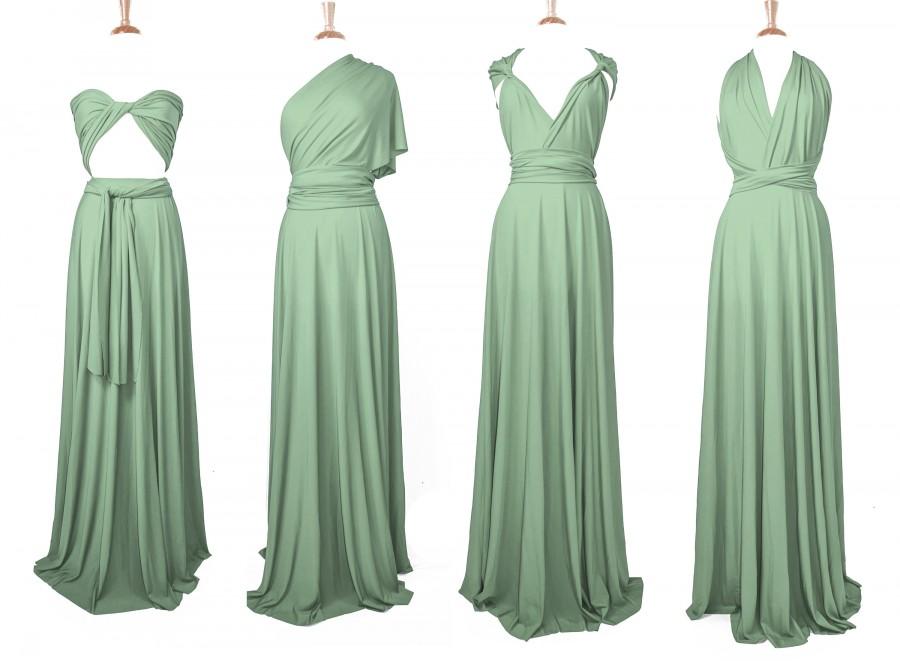 Hochzeit - SAGE Bridesmaid Dress/ CUSTOM LeNGTHS/ Convertible Dress / Infinity Dress/ Multiway Dress/  Multi Wrap Dress /  Plus Size / Petite /