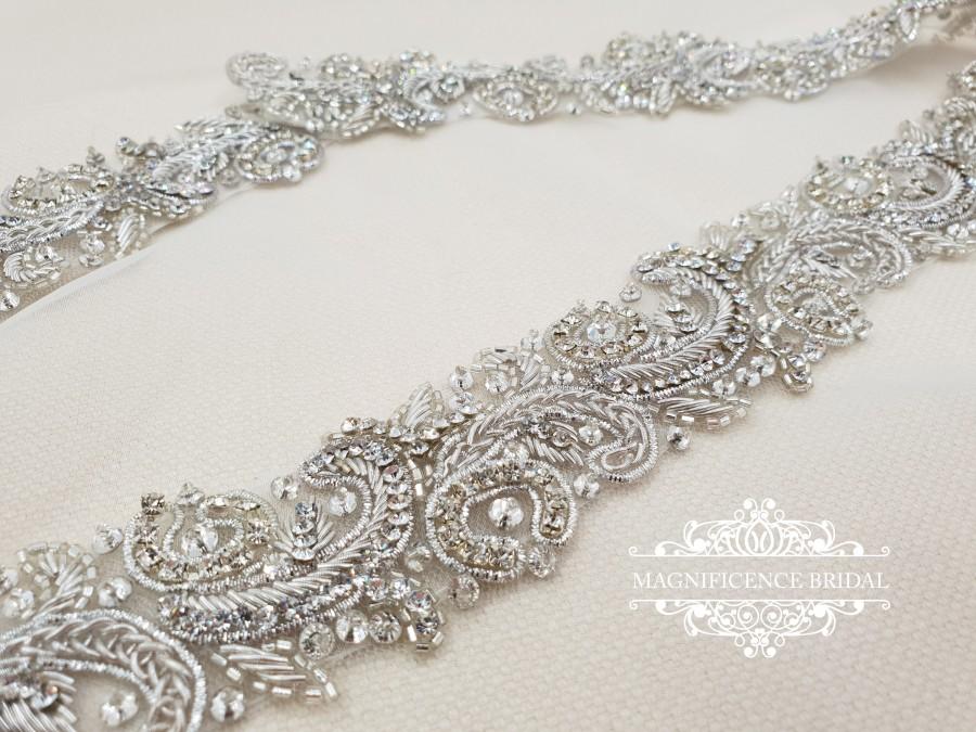 Hochzeit - All around belt, beaded bridal belt, Bridal belt, bridal sash, bridal waist belt, crystal belt, diamante belt, diamante bridal sash, LINDA