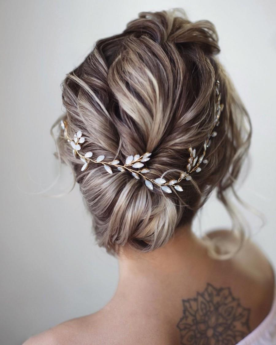 Mariage - Bridal hair vine  Bridal hair accessories Blue Opal Bridal hair vine Wedding hair piece Wedding hair Accessories Wedding hair vine