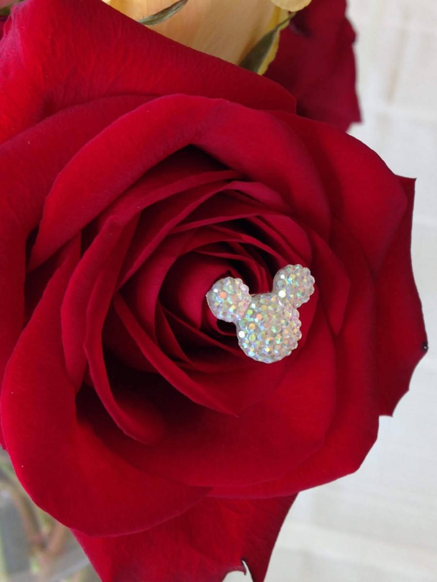 Mariage - Disney Wedding-12 Hidden Mickeys Bouquets-Centerpiece-Original Creator-Flower Picks-Floral Pins-Flower Post-Clear-Clear AB