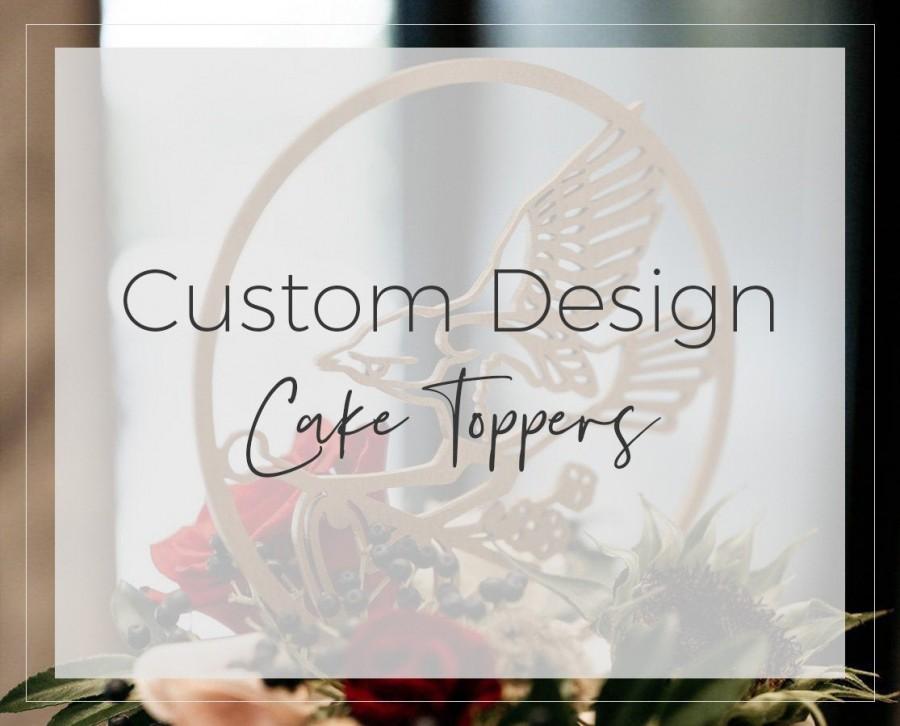 Wedding - Custom Cake Topper, Wedding Cake Toppers, Cake Topper Wedding, Rustic Cake Topper, Wedding Decor, Personalized, Custom Design